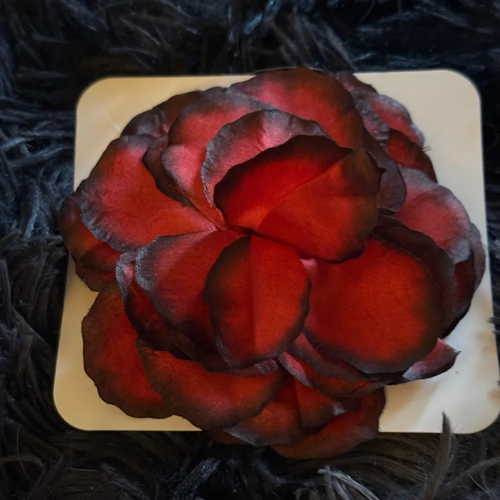 Elegant Red Floral Pin NWT